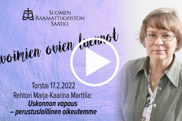 Marja-Kaarina Marttila yleisöluentovideon kansikuva