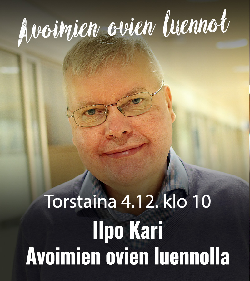 RAAMATTUOPISTO 2025 Ilpo Kari Avoimien ovien luennot 800x900
