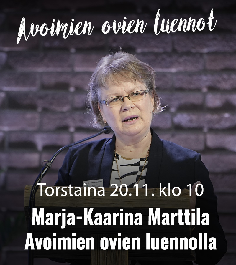 RAAMATTUOPISTO 2025 Marja Kaarina Marttila Avoimien ovien luennot2 800x900