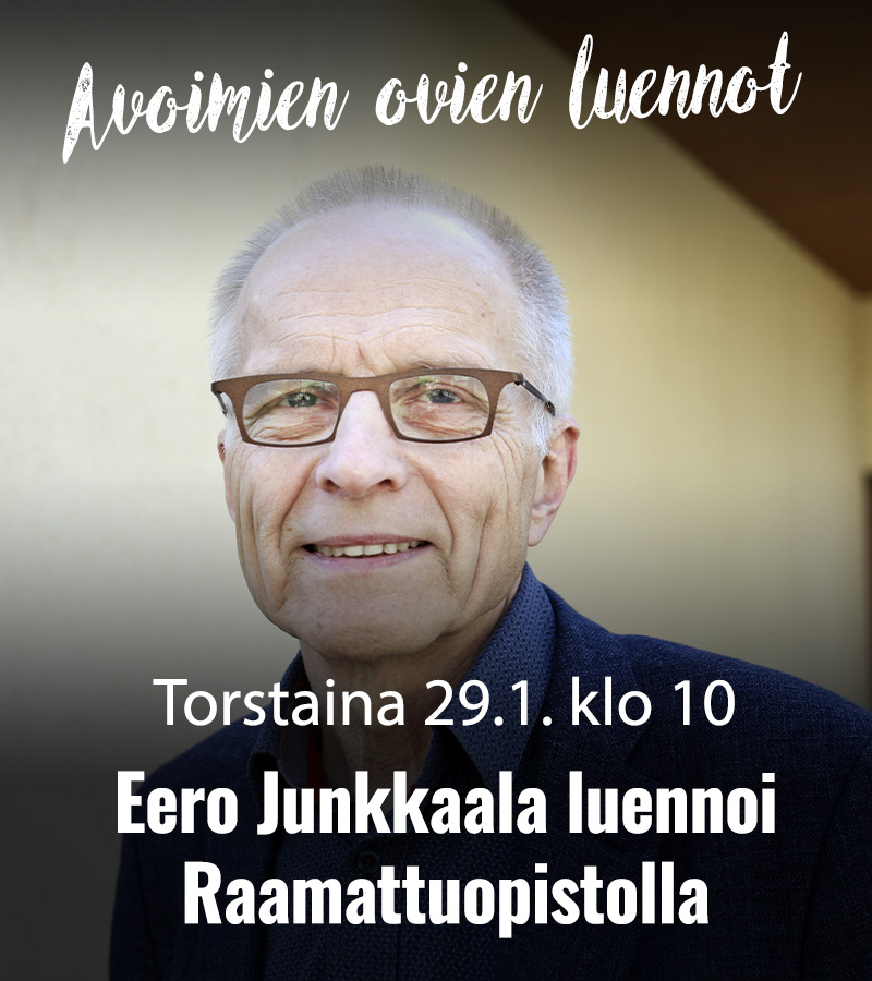 RAAMATTUOPISTO 2026 Eero Junkkaala Avoimien ovien luennot 800x900