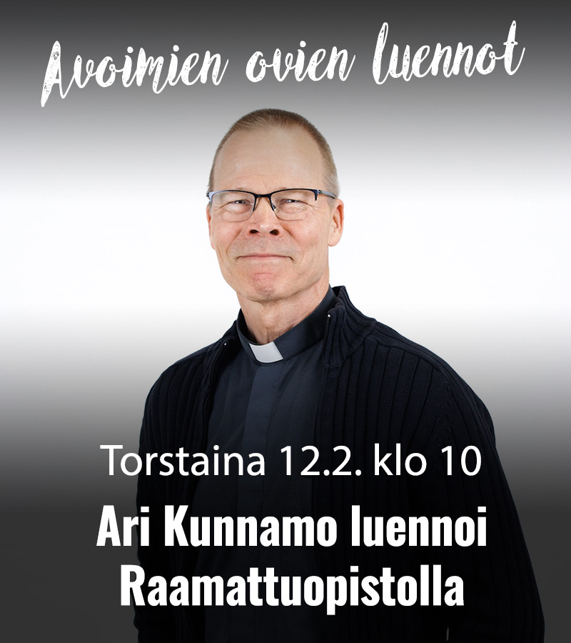 RAAMATTUOPISTO 2026 Ari Kunnamo Avoimien ovien luennot 800x900