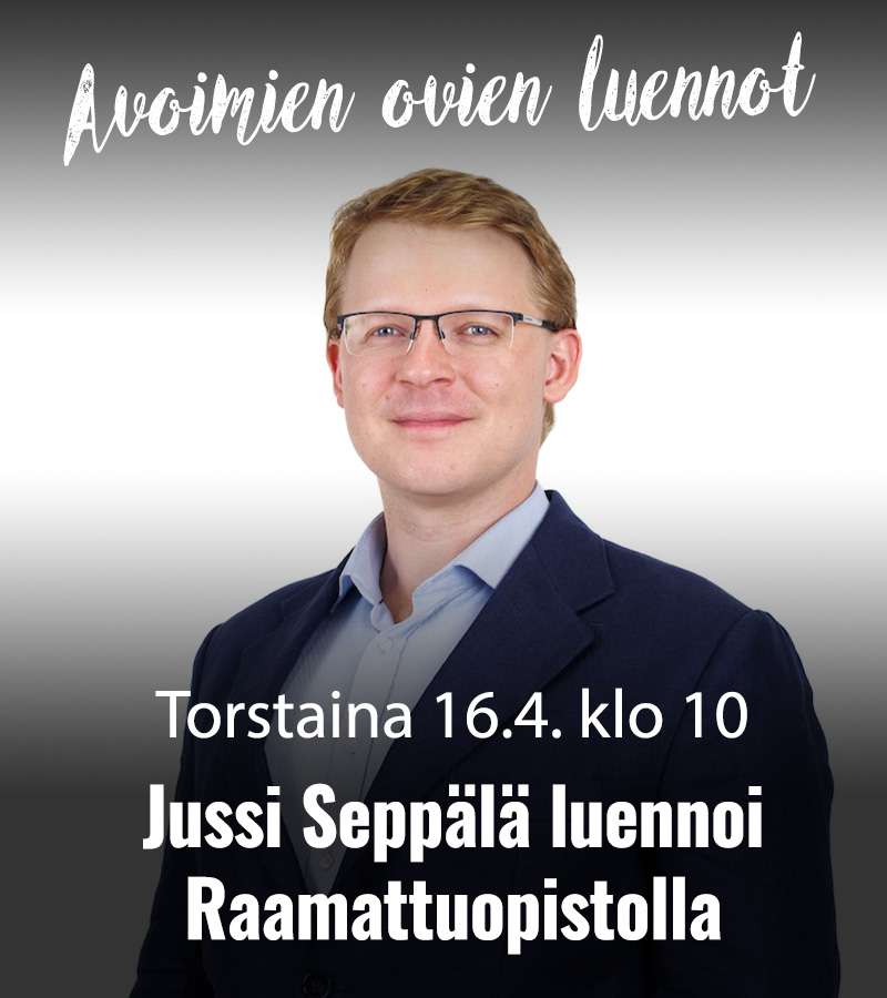 RAAMATTUOPISTO 2026 Jussi Seppala Avoimien ovien luennot 800x900