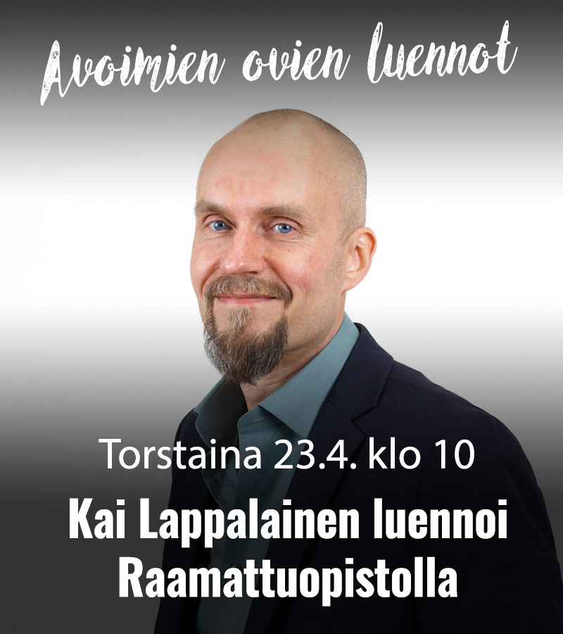 RAAMATTUOPISTO 2026 Kai Lappalainen Avoimien ovien luennot 800x900