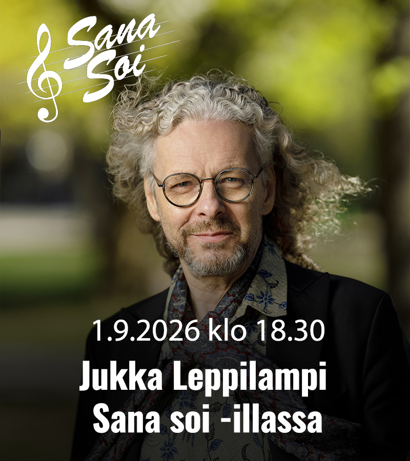 RAAMATTUOPISTO 2026 Jukka Leppilampi Sana soi 800x900