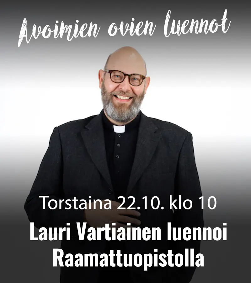 RAAMATTUOPISTO 2026 Lauri Vartiainen Avoimien ovien luennot 800x900